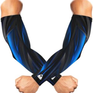 SUBHUSHA Polyester, Nylon Arm Sleeve For Men & Women (Free, Blue)